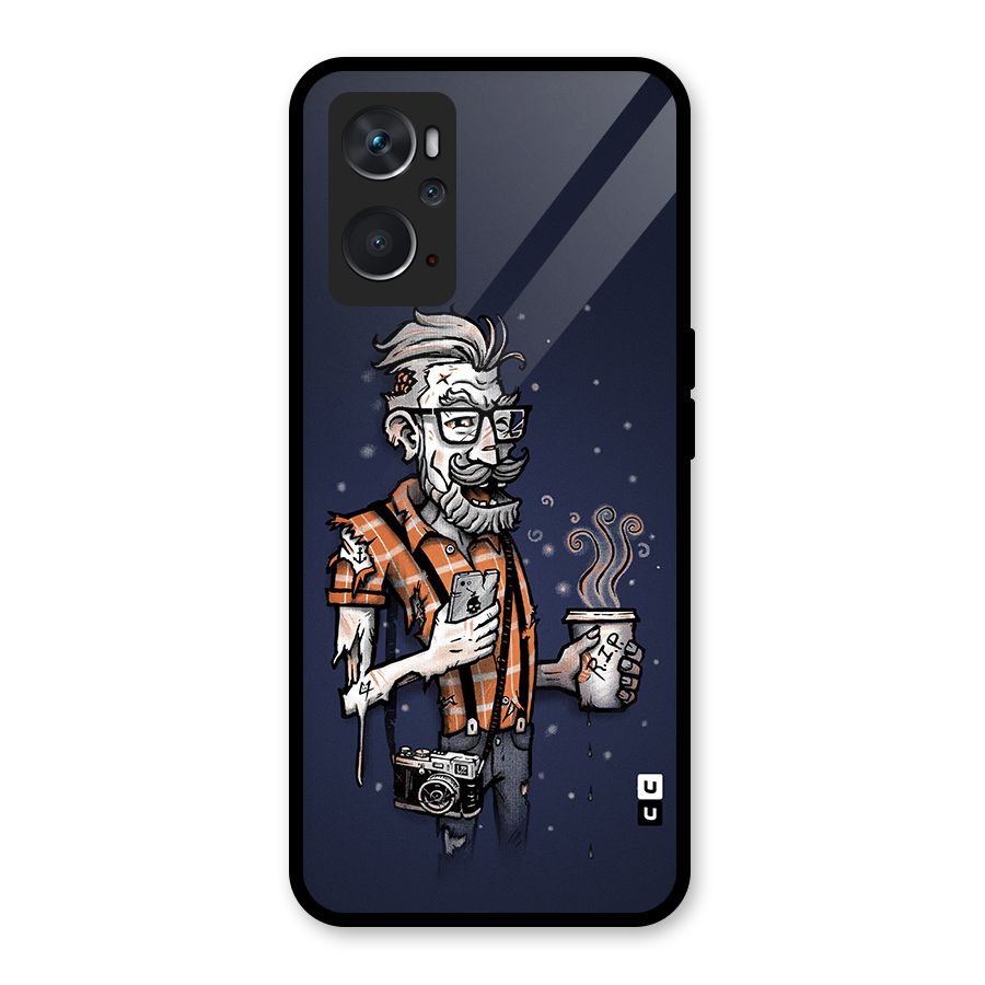 Photographer illustration Glass Back Case for Oppo K10 4G