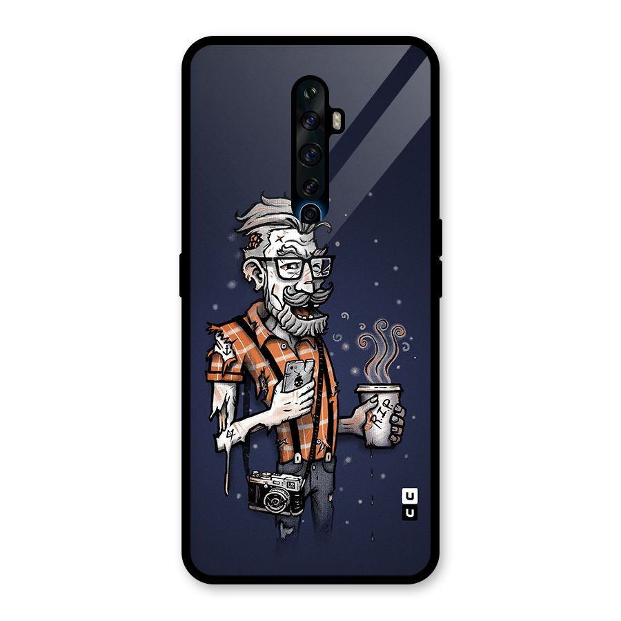 Photographer illustration Glass Back Case for Oppo Reno2 F