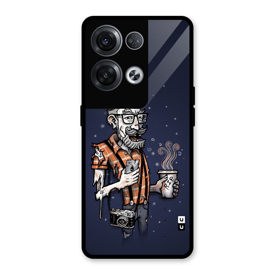 Photographer illustration Glass Back Case for Oppo Reno8 Pro 5G