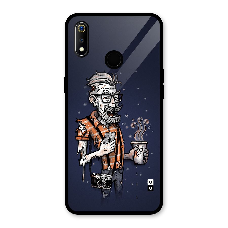Photographer illustration Glass Back Case for Realme 3i