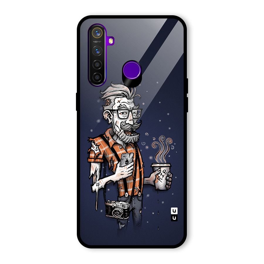 Photographer illustration Glass Back Case for Realme 5 Pro