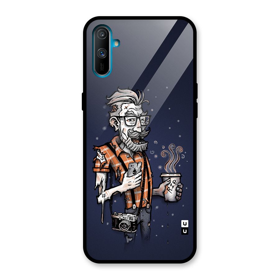 Photographer illustration Glass Back Case for Realme C3