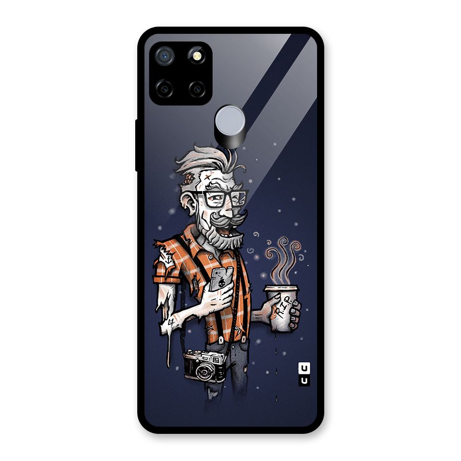 Photographer illustration Glass Back Case for Realme Narzo 30A