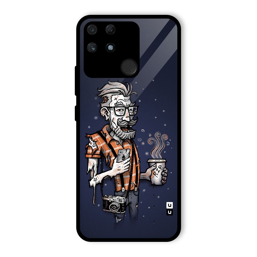 Photographer illustration Glass Back Case for Realme Narzo 50A