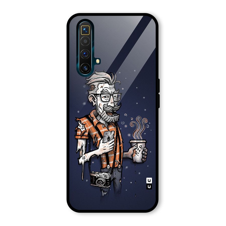 Photographer illustration Glass Back Case for Realme X3