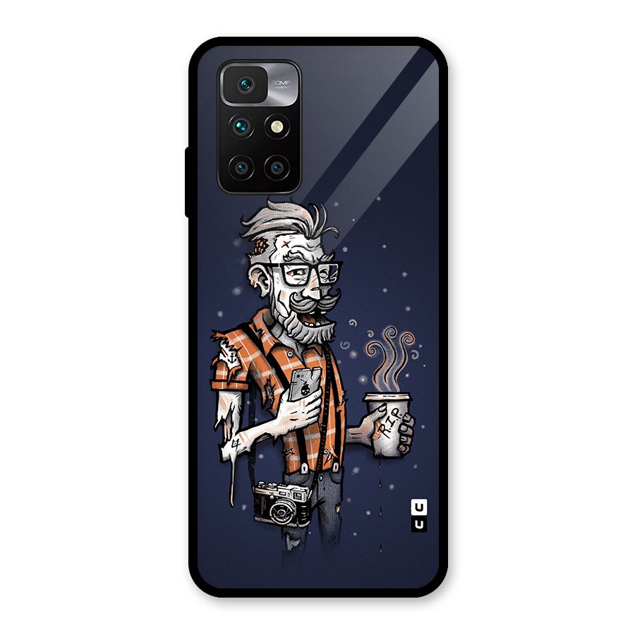 Photographer illustration Glass Back Case for Redmi 10 Prime