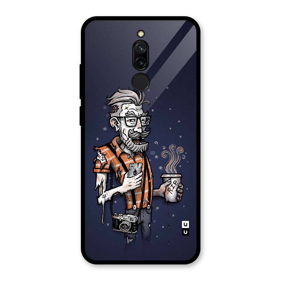 Photographer illustration Glass Back Case for Redmi 8