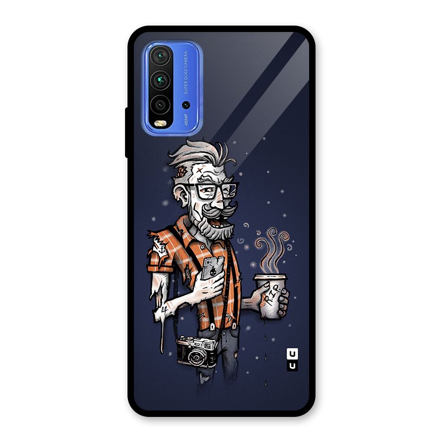 Photographer illustration Glass Back Case for Redmi 9 Power