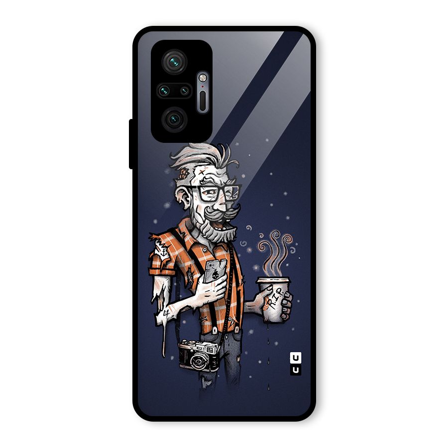Photographer illustration Glass Back Case for Redmi Note 10 Pro Max