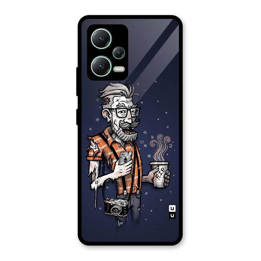 Photographer illustration Glass Back Case for Redmi Note 12 5G