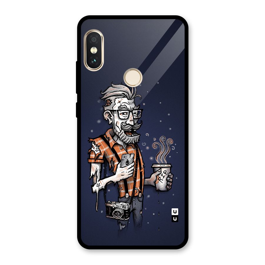 Photographer illustration Glass Back Case for Redmi Note 5 Pro