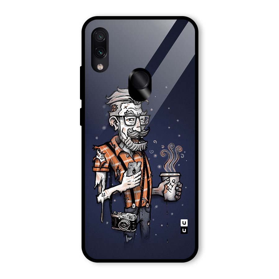 Photographer illustration Glass Back Case for Redmi Note 7