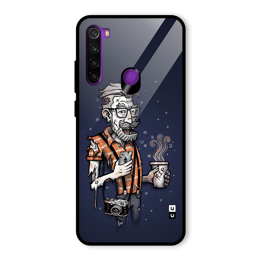 Photographer illustration Glass Back Case for Redmi Note 8