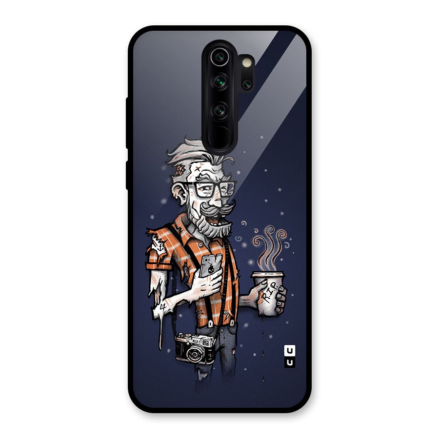 Photographer illustration Glass Back Case for Redmi Note 8 Pro