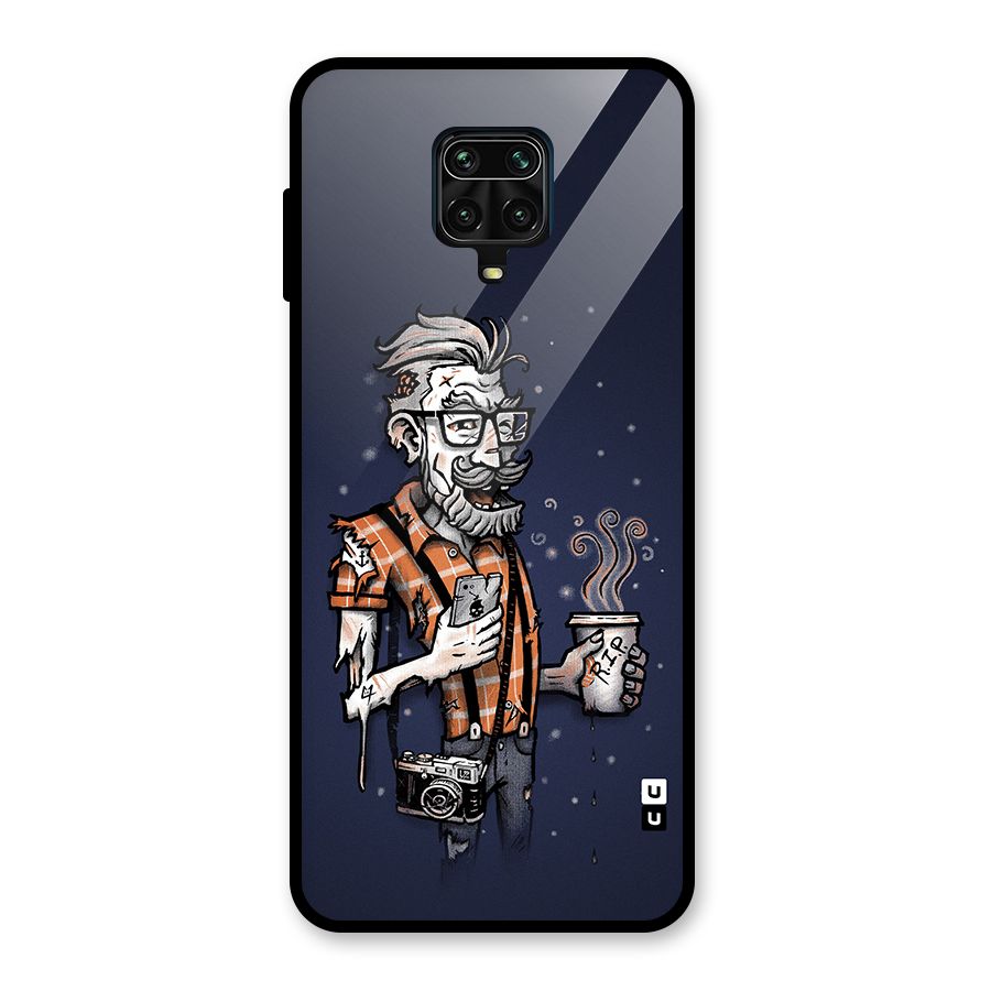 Photographer illustration Glass Back Case for Redmi Note 9 Pro