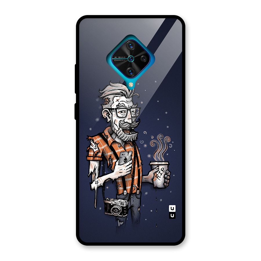 Photographer illustration Glass Back Case for Vivo S1 Pro