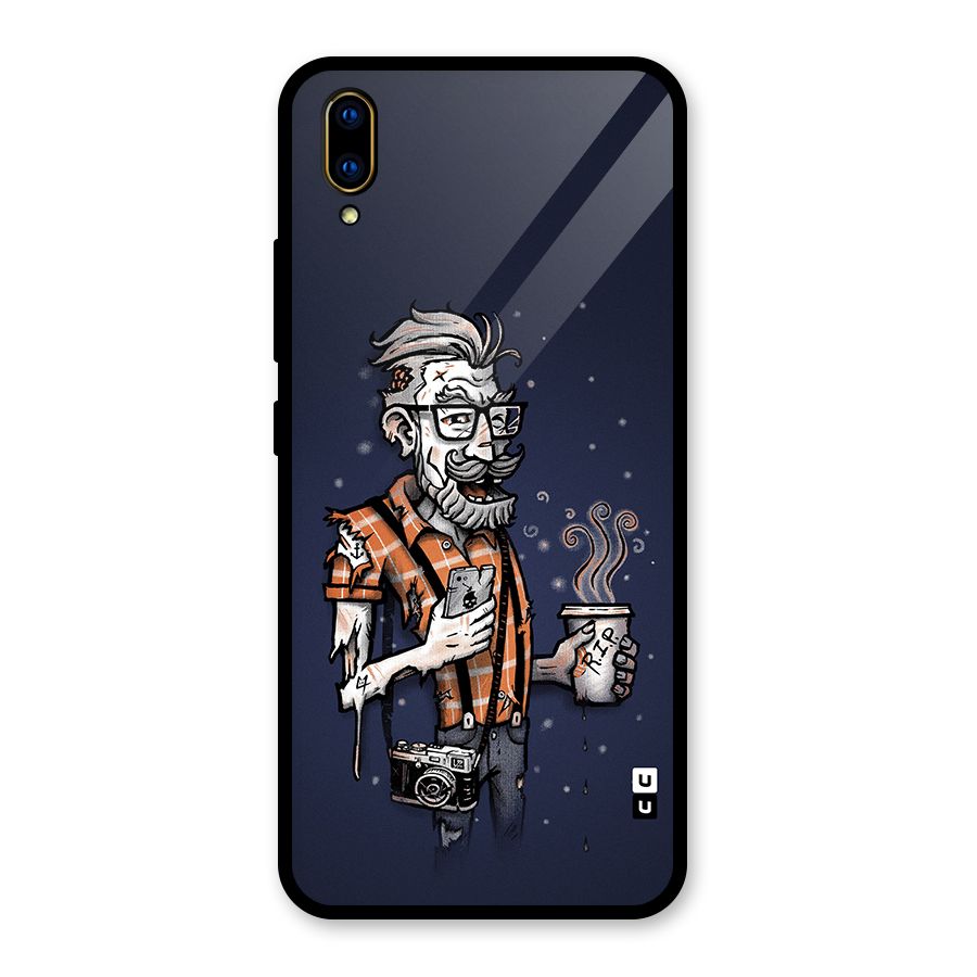 Photographer illustration Glass Back Case for Vivo V11 Pro