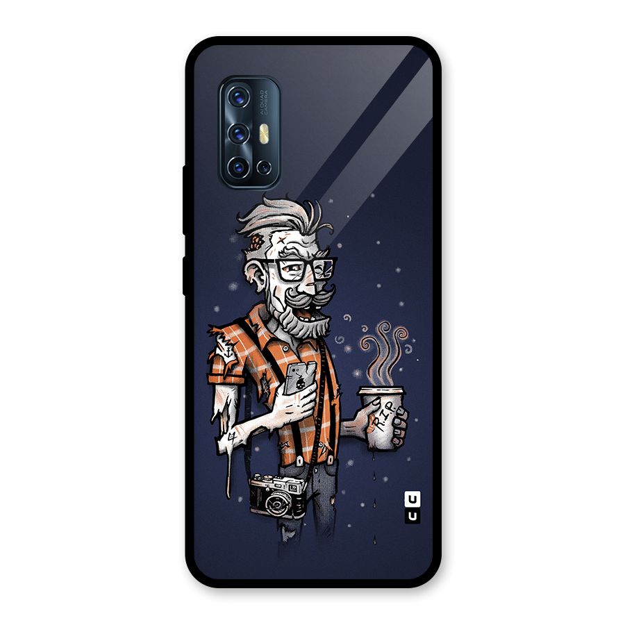 Photographer illustration Glass Back Case for Vivo V17