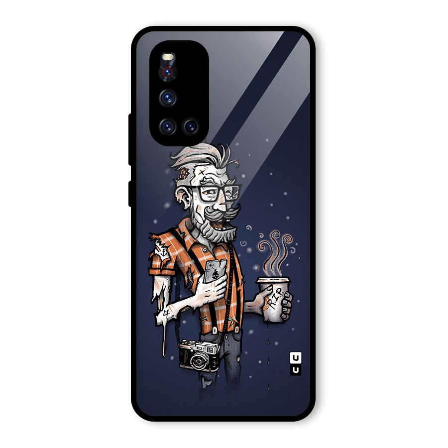 Photographer illustration Glass Back Case for Vivo V19