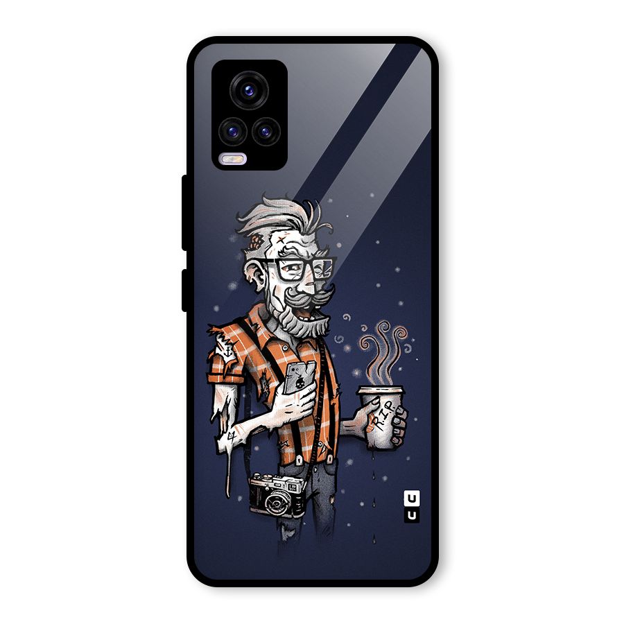 Photographer illustration Glass Back Case for Vivo V20