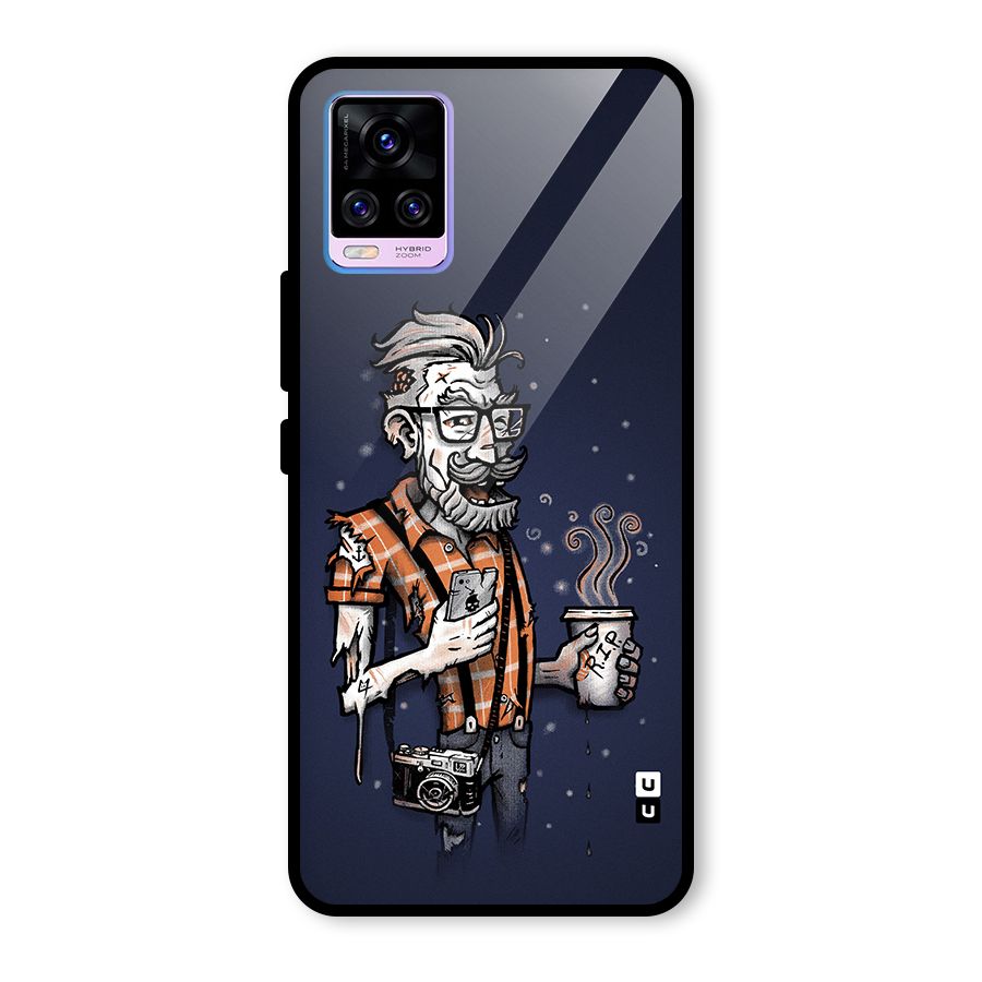 Photographer illustration Glass Back Case for Vivo V20 Pro