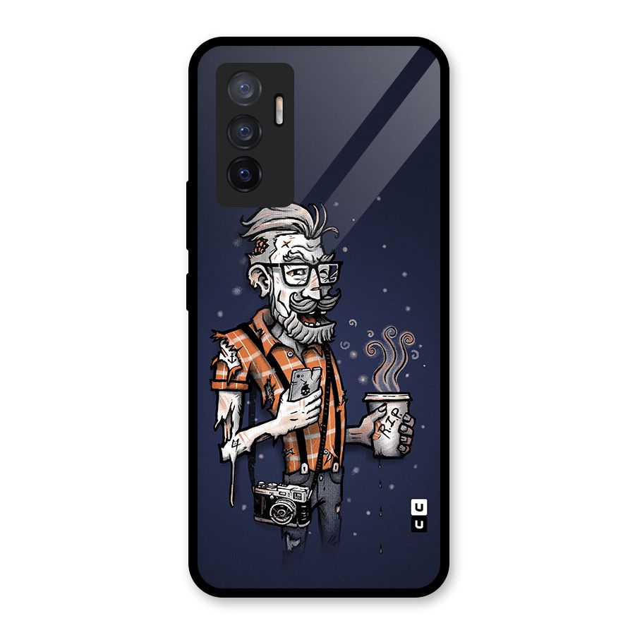 Photographer illustration Glass Back Case for Vivo V23e
