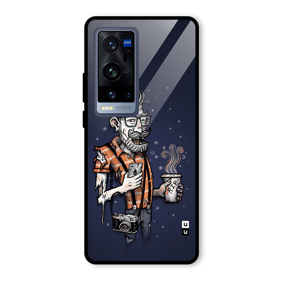 Photographer illustration Glass Back Case for Vivo X60 Pro Plus
