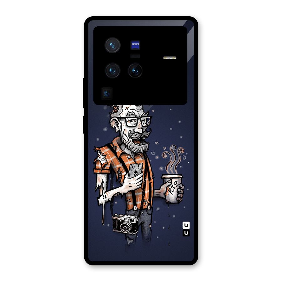 Photographer illustration Glass Back Case for Vivo X80 Pro