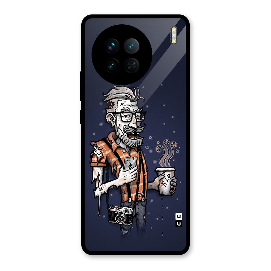 Photographer illustration Glass Back Case for Vivo X90