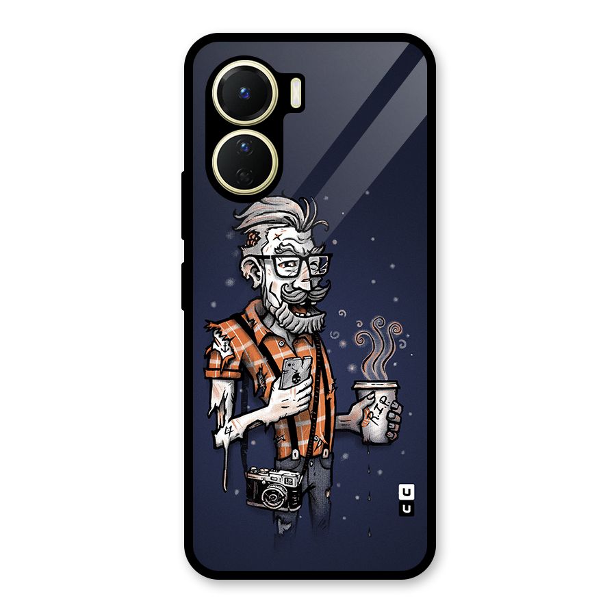 Photographer illustration Glass Back Case for Vivo Y16