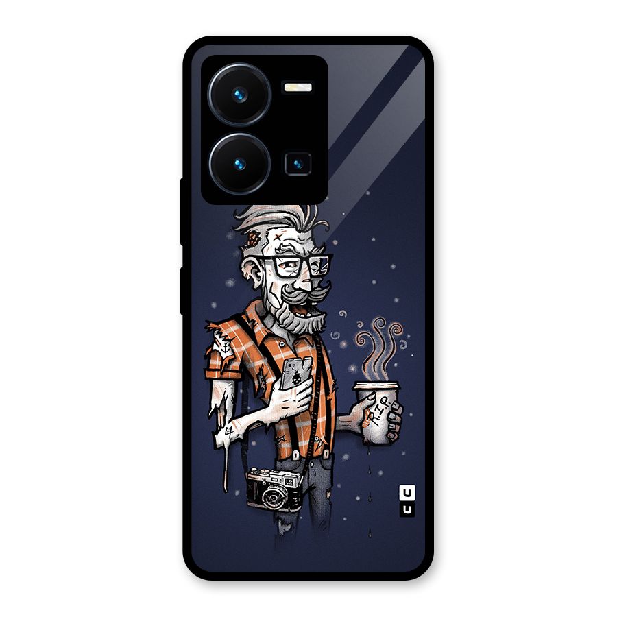Photographer illustration Glass Back Case for Vivo Y35