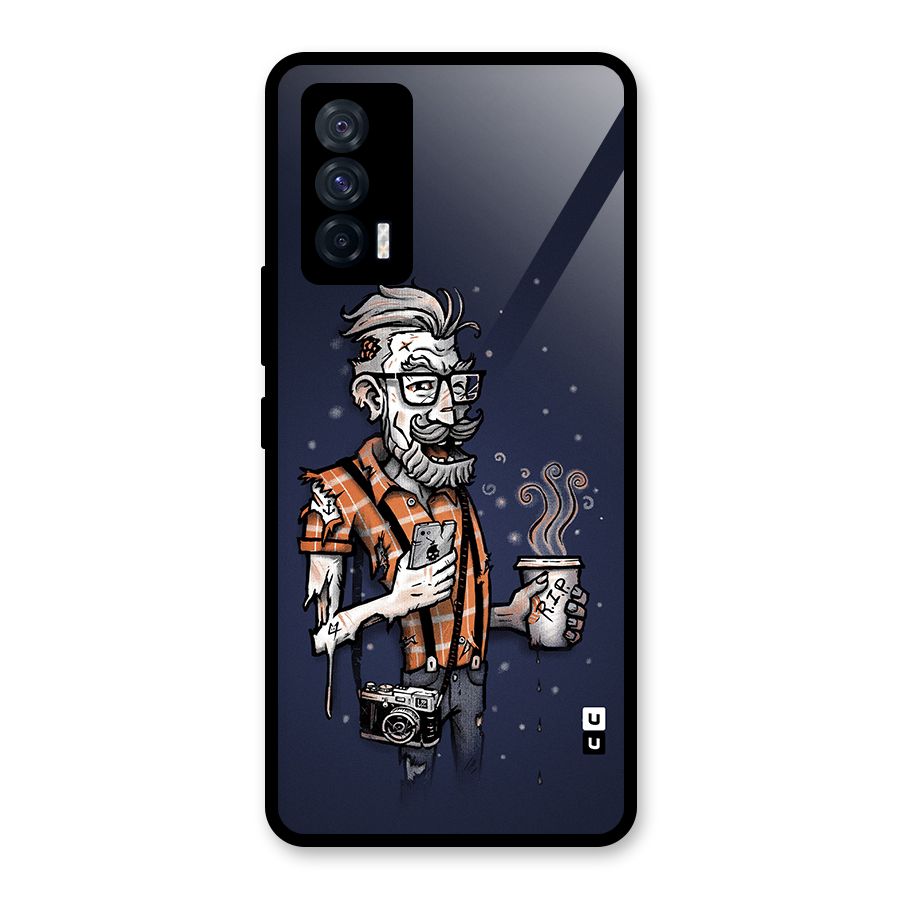 Photographer illustration Glass Back Case for Vivo iQOO 7 5G