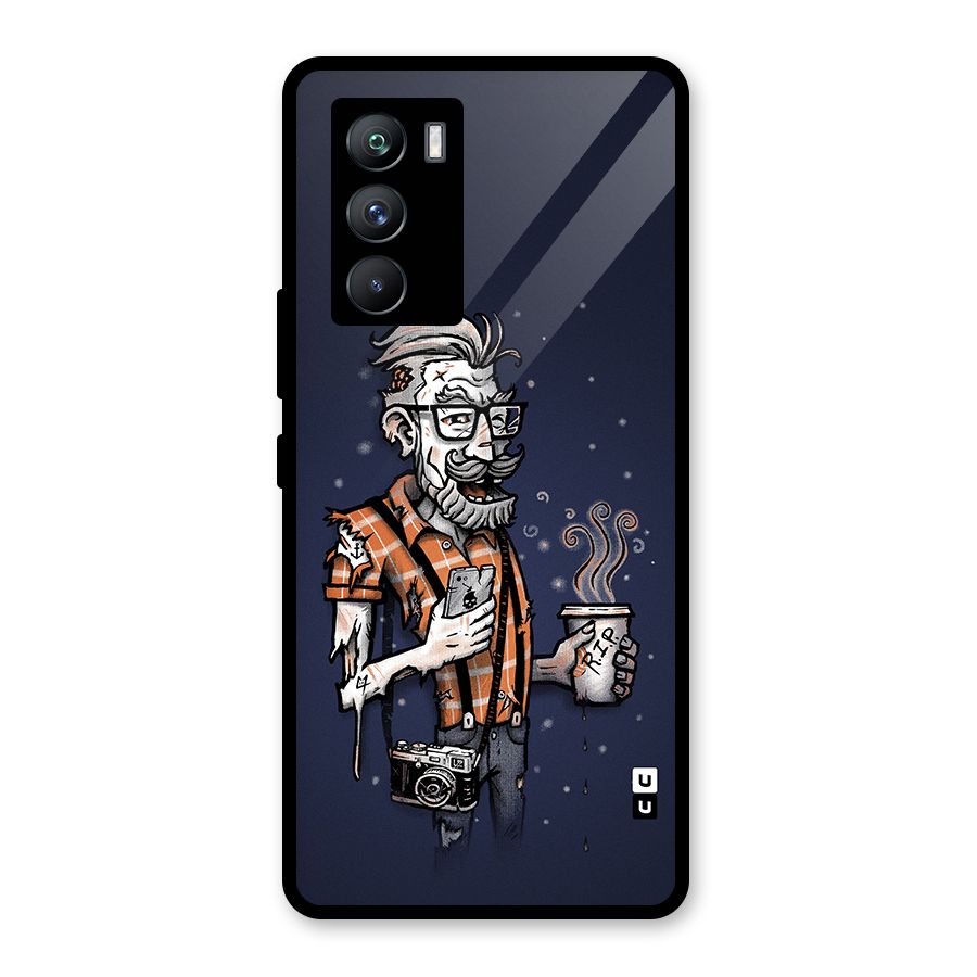 Photographer illustration Glass Back Case for Vivo iQOO 9 SE