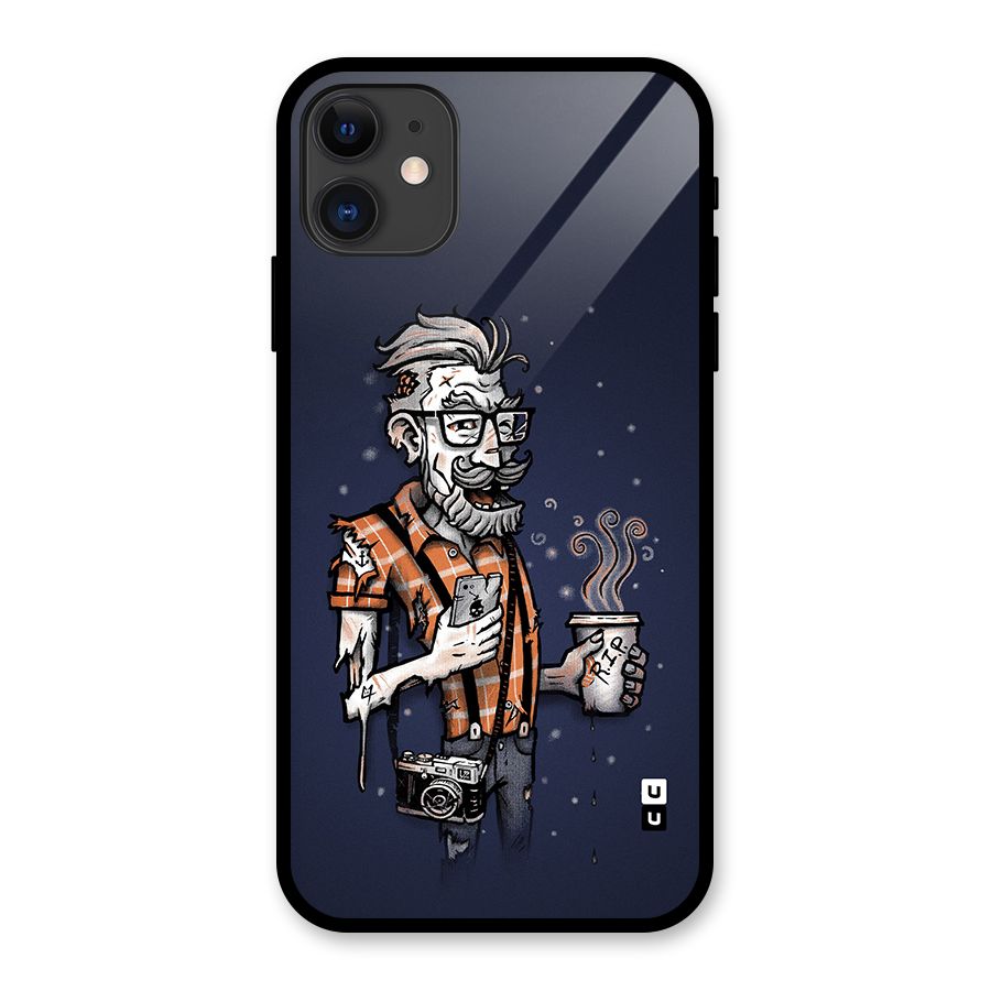 Photographer illustration Glass Back Case for iPhone 11