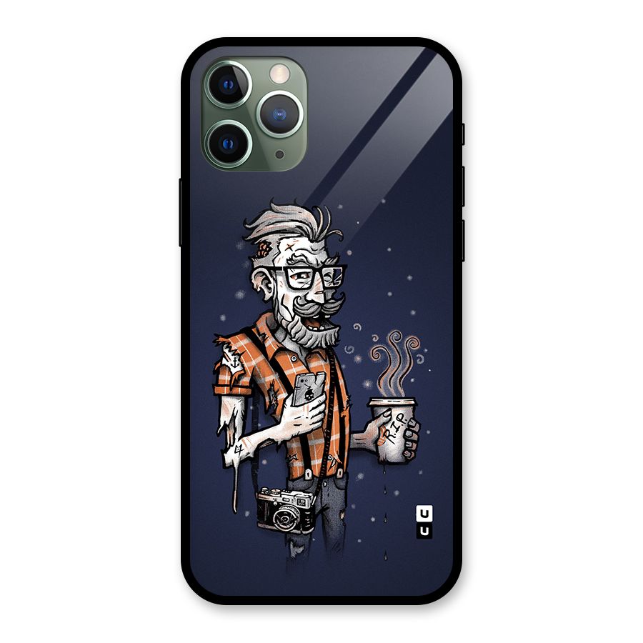 Photographer illustration Glass Back Case for iPhone 11 Pro