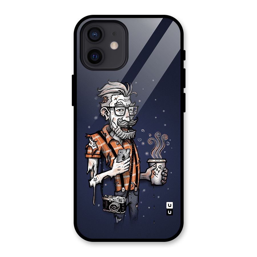 Photographer illustration Glass Back Case for iPhone 12