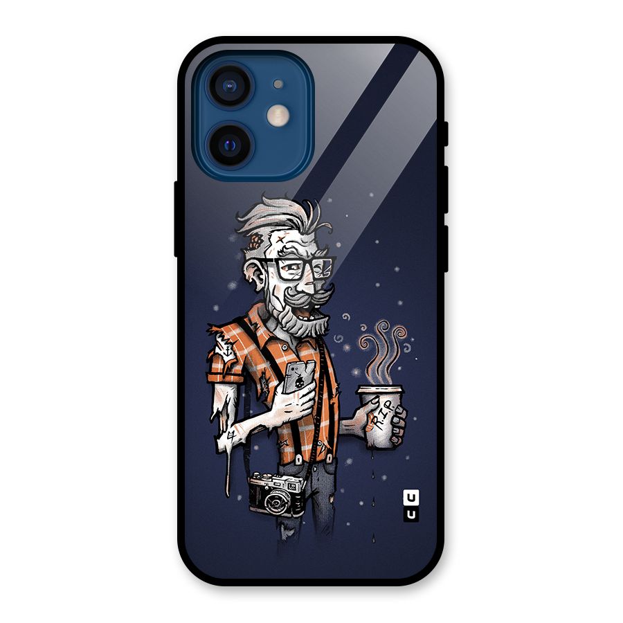 Photographer illustration Glass Back Case for iPhone 12 Mini