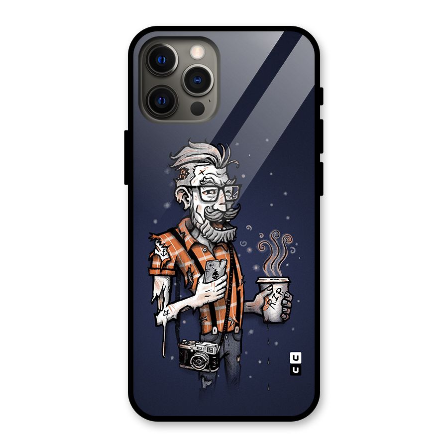 Photographer illustration Glass Back Case for iPhone 12 Pro Max