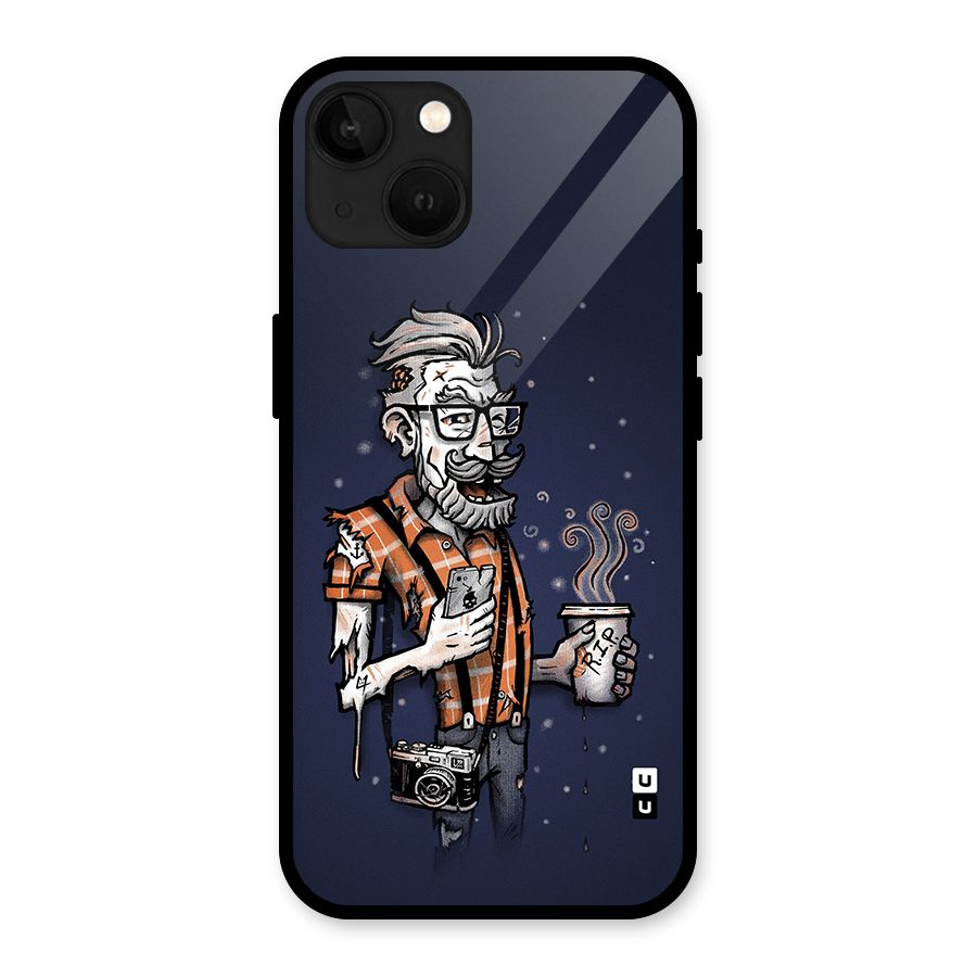 Photographer illustration Glass Back Case for iPhone 13