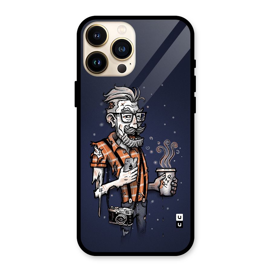 Photographer illustration Glass Back Case for iPhone 13 Pro Max