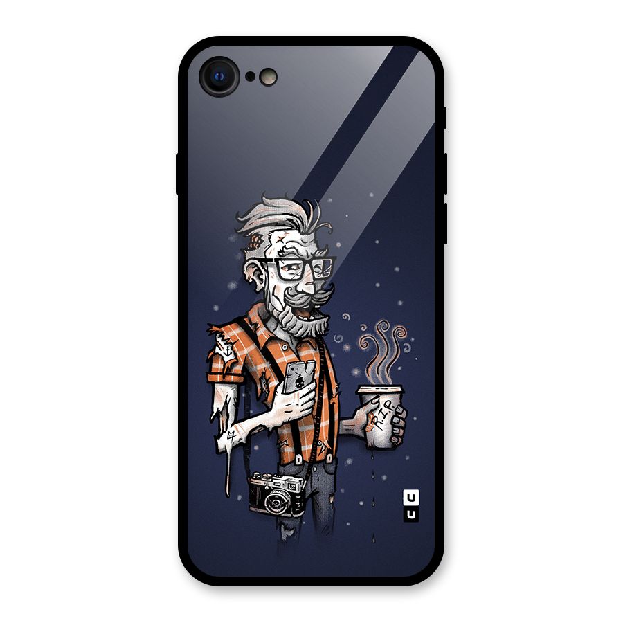 Photographer illustration Glass Back Case for iPhone 7