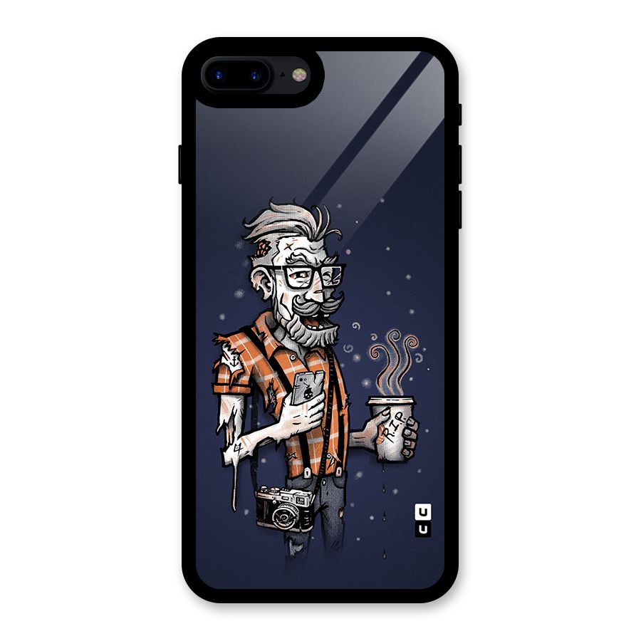 Photographer illustration Glass Back Case for iPhone 7 Plus