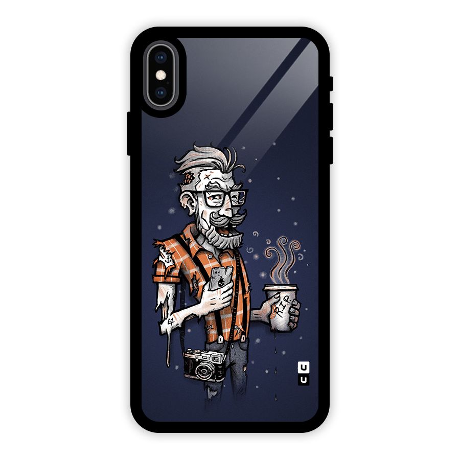 Photographer illustration Glass Back Case for iPhone XS Max