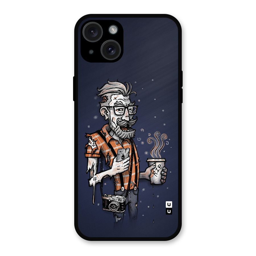 Photographer illustration Metal Back Case for iPhone 15 Plus
