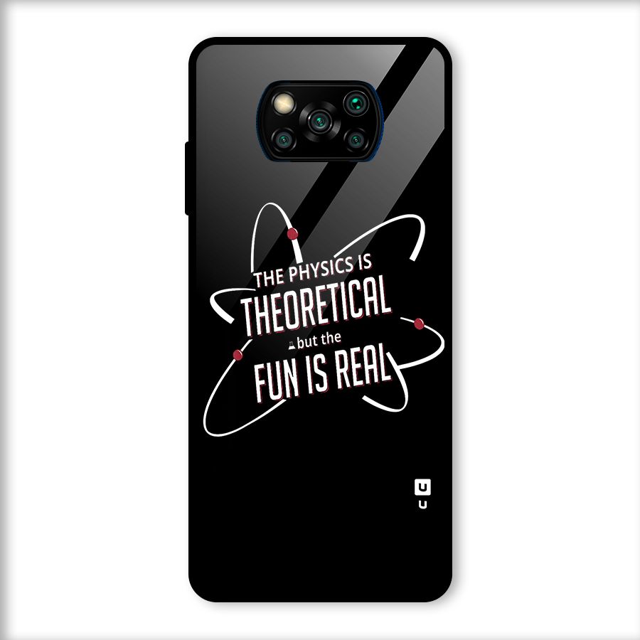 Physics Theoretical Fun Real Glass Back Case for Poco X3