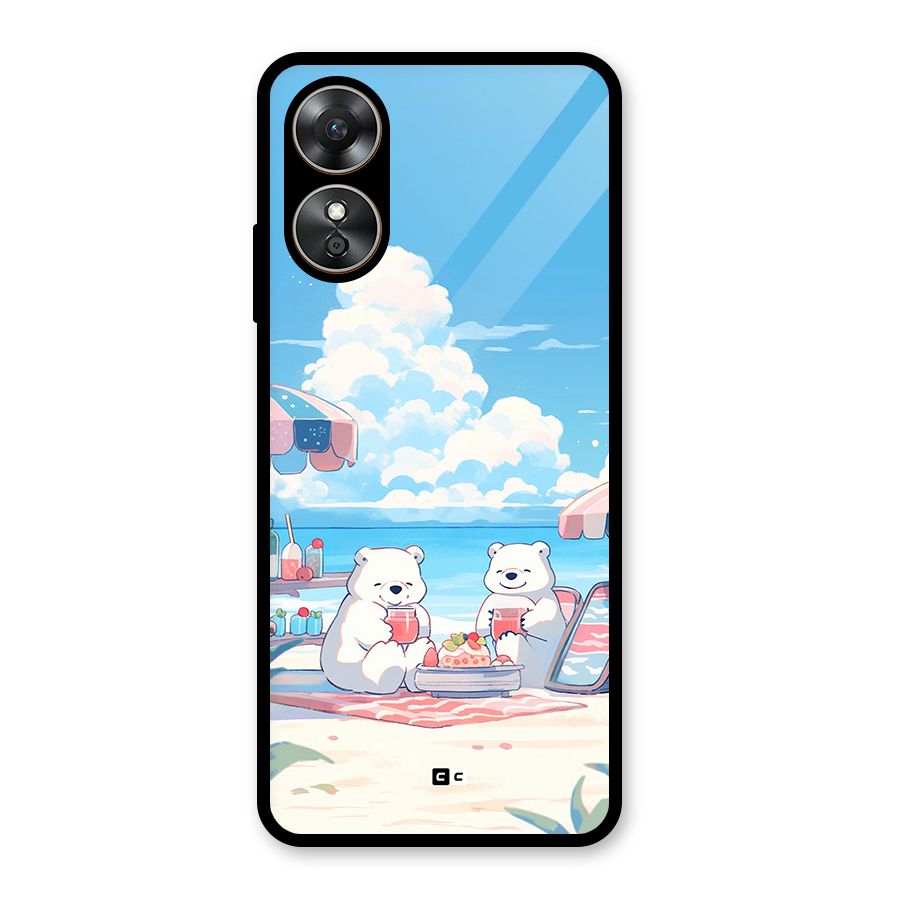 Picnic Time Glass Back Case for Oppo A17