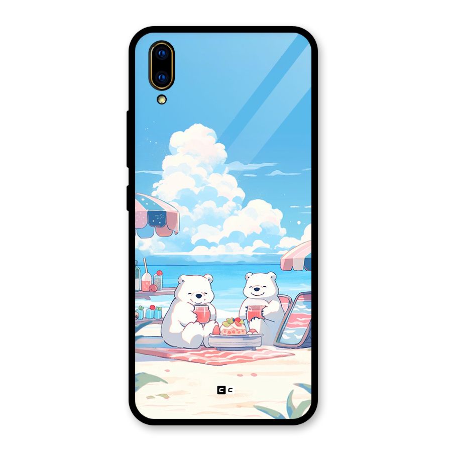 Picnic Time Glass Back Case for Vivo V11 Pro