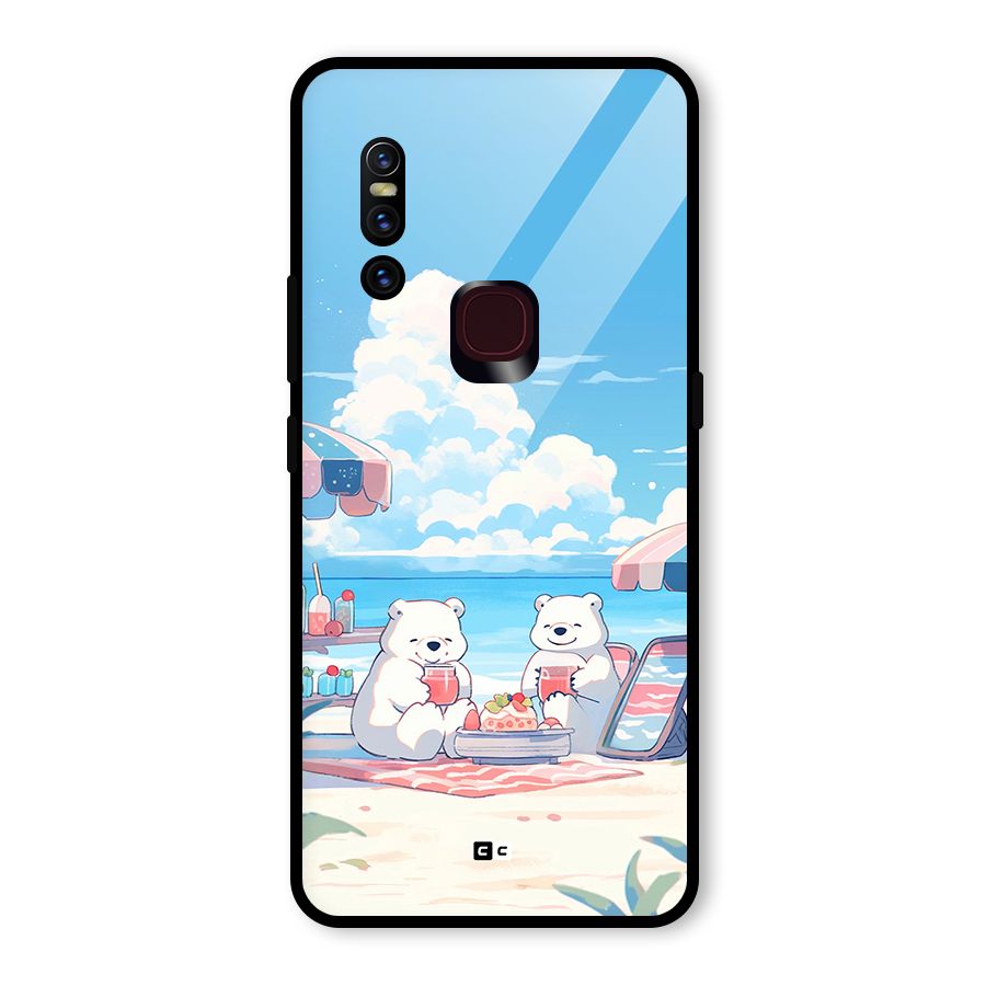 Picnic Time Glass Back Case for Vivo V15