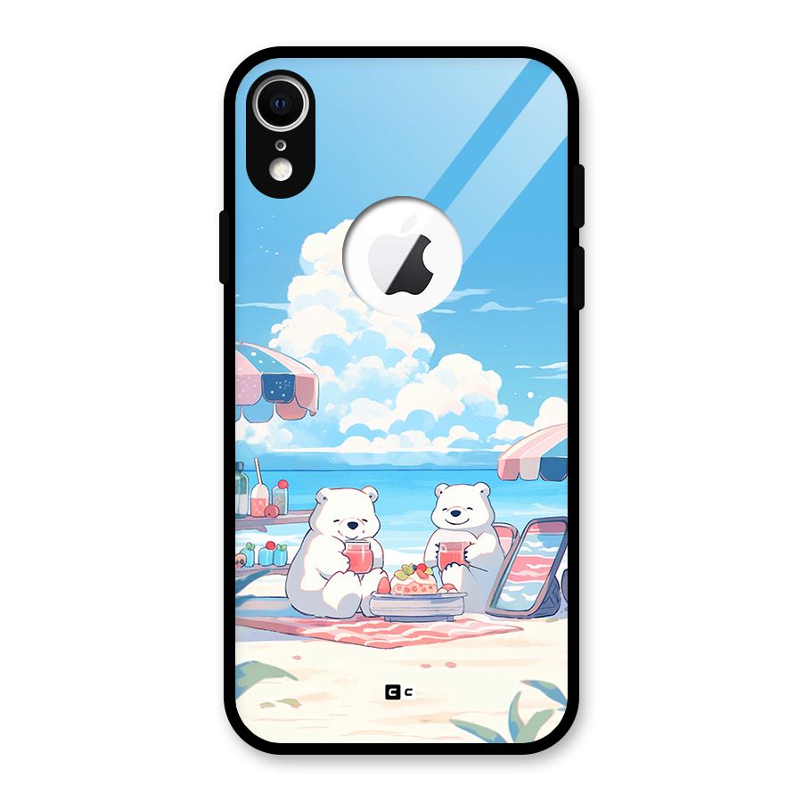 Picnic Time Glass Back Case for iPhone XR Logo Cut