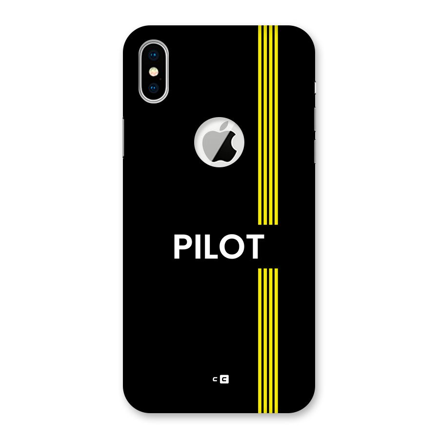 Pilot Stripes Back Case for iPhone XS Logo Cut